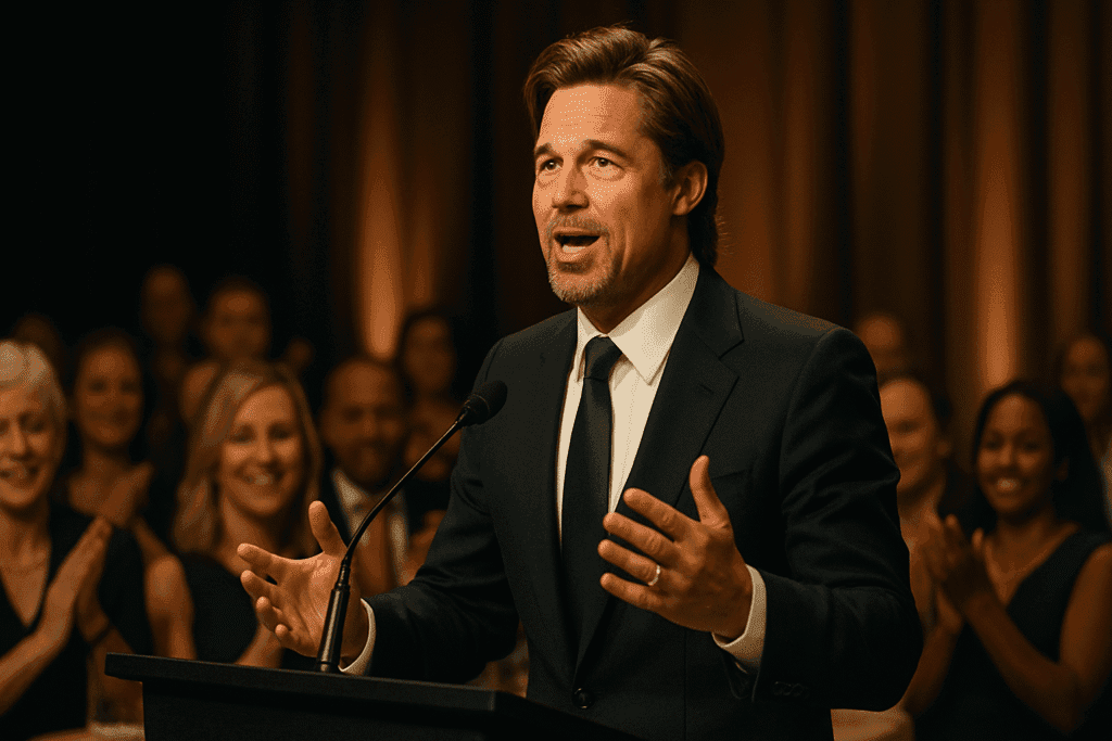 Brad Pitt speaking